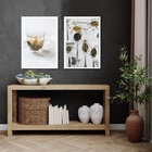 Kit 2 Quadros Fotografia Chá E Ervas 45x34cm Moldura:madeira