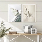 Kit 2 Quadros Fotografias Borboletas Brancas 45x34cm - Com Vi