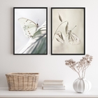 Kit 2 Quadros Fotografias Borboletas Brancas 45x34cm - Com Vi