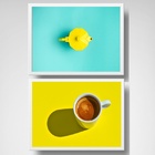 Kit 2 Quadros Fotografias Café E Cafeteira 24x18cm Moldura:ma