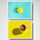 Kit 2 Quadros Fotografias Café E Cafeteira 45x34cm Moldura:ma