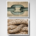 Kit 2 Quadros Fotografias Corda E Corrente 45x34cm Moldura:ma