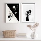 Kit 2 Quadros Fotografias De Café Em Branco e preto 45x34cm -