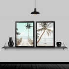 Kit 2 Quadros Fotografias Praia Nude 33x24cm Moldura:madeira