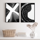 Kit 2 Quadros Fotografias Prédios Arquitetura 24x18cm Moldura