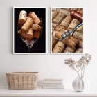 Kit 2 Quadros Fotografias Rusticas Vinho rolhas 24x18cm Moldu