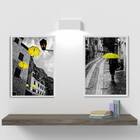 Kit 2 Quadros Fotografias Sombrinhas Amarelas 24x18cm Moldura