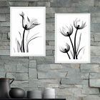 Kit 2 Quadros Fotos Flores Tulipas Minimalistas 45x34cm - Com
