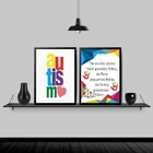 Kit 2 Quadros Frase Reflexão Autismo 45x34cm - Com Vidro Mold