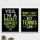 Kit 2 Quadros Frases Tennis 24x18cm - Com Vidro Moldura:madei