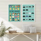 Kit 2 Quadros Gamer - Controles 33x24cm - Com Vidro Moldura B