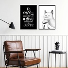 Kit 2 Quadros Gatinho Café Amor E Fé 33x24cm Moldura:madeira