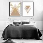 Kit 2 Quadros Geométricos Rosês Gold 24x18cm Moldura:madeira