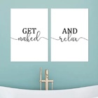 Kit 2 Quadros Get Naked And Relax 24x18cm - Com Vidro Moldura