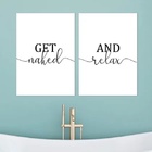 Kit 2 Quadros Get Naked And Relax 45x34cm Moldura:madeira Pre