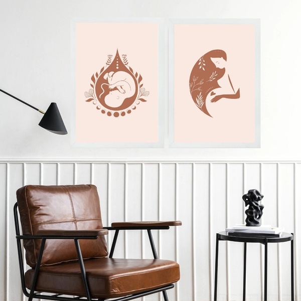 Kit 2 Quadros Ginecologia Maternidade Gestação 33x24cm - Com