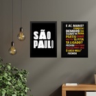 Kit 2 Quadros Gírias De Sampa - São Paulo 33x24cm Moldura Bra