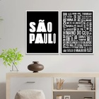 Kit 2 Quadros Gírias De São Paulo 24x18cm - Com Vidro Moldura
