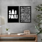 Kit 2 Quadros Gírias De São Paulo 45x34cm Moldura Preta