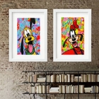 Kit 2 Quadros Grafite Pluto Pateta - 60x48cm Moldura:madeira