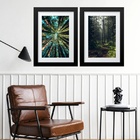 Kit 2 Quadros Grandes Árvores - 60x48cm Moldura:madeira Preta