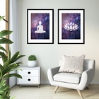 Kit 2 Quadros Grandes Buda Galáxia - 60x48cm Moldura:madeira