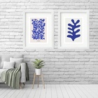 Kit 2 Quadros Grandes Corais Matisse - 60x48cm Moldura:madeir