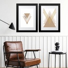 Kit 2 Quadros Grandes Geométricos Nude - 60x48cm Moldura:made