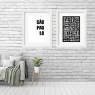 Kit 2 Quadros Grandes Gírias De São Paulo - 60x48cm Moldura:m