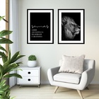 Kit 2 Quadros Grandes Leão Somos Amor- 60x48cm Moldura:madeir