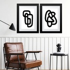 Kit 2 Quadros Grandes Ultra Minimalistas - 60x48cm Moldura:ma