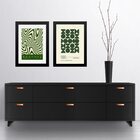 Kit 2 Quadros Gravuras Artes Bauhaus Verdes 45x34cm Moldura P