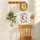 Kit 2 Quadros Gravuras Luas Boho 24x18cm - Com Vidro Moldura