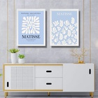 Kit 2 Quadros Gravuras Matisse Azul E Branco 45x34cm - Com Vi