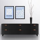 Kit 2 Quadros Gravuras Matisse Azul E Branco 45x34cm Moldura