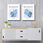 Kit 2 Quadros Gravuras Matisse Degradê Azul 33x24cm Moldura P