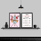 Kit 2 Quadros Guia Da Lavanderia Vintage 33x24cm Moldura:made