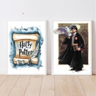 Kit 2 Quadros Harry Potter Aquarela 33x24cm - Com Vidro Moldu