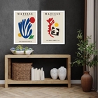 Kit 2 Quadros Henri Matisse Papiers Decouprs 33x24cm Moldura: