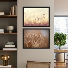 Kit 2 Quadros Horizontais Flores Do Campo 45x34cm Moldura:mad