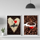 Kit 2 Quadros I Love Coffee Fotografia Grãos 45x34cm - Com Vi