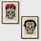 Kit 2 Quadros Identificadores De Banheiro 33x24cm Moldura:mad