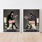 Kit 2 Quadros Identificarores De Banheiro Masculino feminino