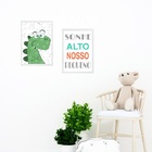 Kit 2 Quadros Infantis Sonhe Alto - Dinossauro 45x34cm Moldur