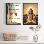 Kit 2 Quadros Jesus- Eu Estarei Sempre Com Vocês 24x18cm Mold