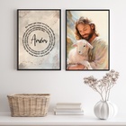 Kit 2 Quadros Jesus Com Cordeiro - Oração 24x18cm - Com Vidro