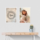 Kit 2 Quadros Jesus Com Cordeiro - Oração 24x18cm Moldura:mad