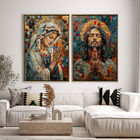 Kit 2 Quadros Jesus E Maria Orando Efeito 3d De Mosaico De La