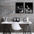 Kit 2 Quadros Jogo Xadrez- Preto E Branco 45x34cm Moldura:mad