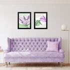Kit 2 Quadros Lavanda - Lilás E Verde 24x18cm - Com Vidro Mol